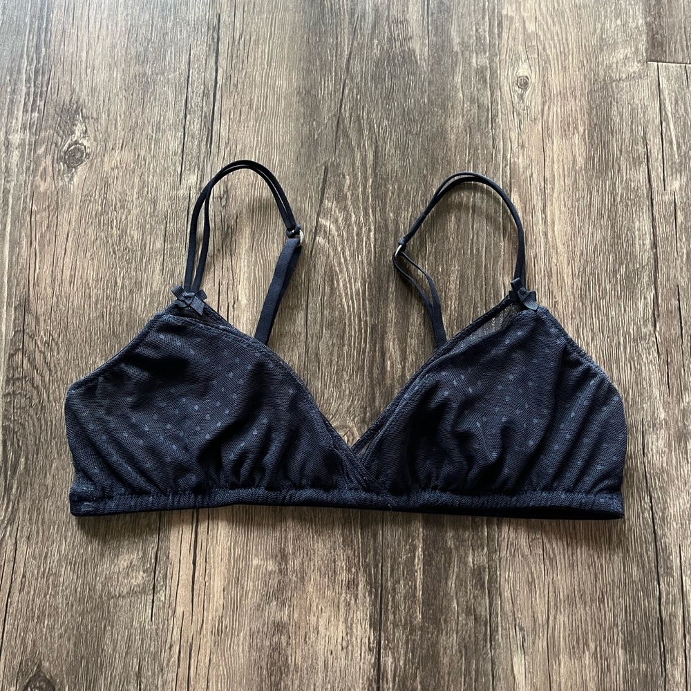 Gilly Hicks Navy Polka Dot Unlined Bralette